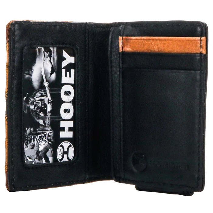 Discover "Montezuma" Hooey Bifold Money Clip Brown/Black w/ Patchwork Quality Hooey Wallet located at The Revival.