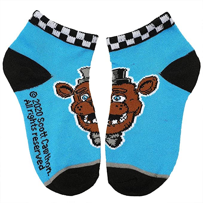 Discover Five Nights At Freddy's Youth 6 Pack Ankle Socks Quality Bioworld Socks located at The Revival.