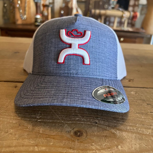 Discover Hooey "Coach" Denim/White Flexfit Hat Quality Hooey Hats located at The Revival.