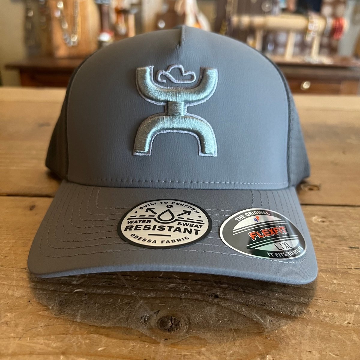 Discover Hooey "Coach" Grey Flexfit Hat - (Green/Silver Logo) Quality Hooey Hats located at The Revival.