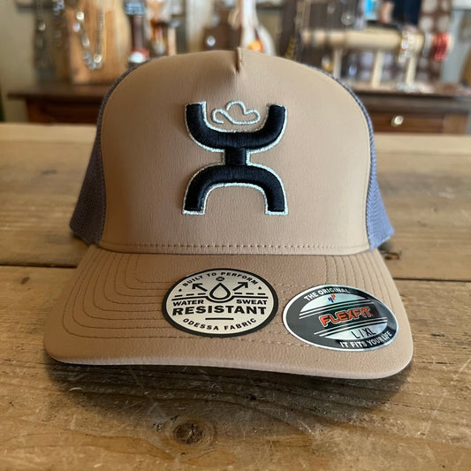 Discover Hooey "Coach" Tan/Grey Hat w/Black & Silver Logo Quality Hooey Hats located at The Revival.