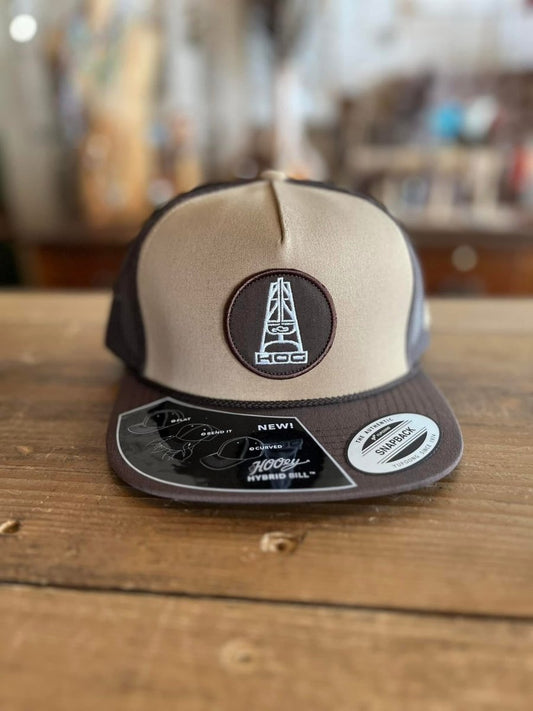 Discover Hooey "Rose" HOG Hat Tan/Brown w/Black & White Patch Quality Hooey Hats located at The Revival.