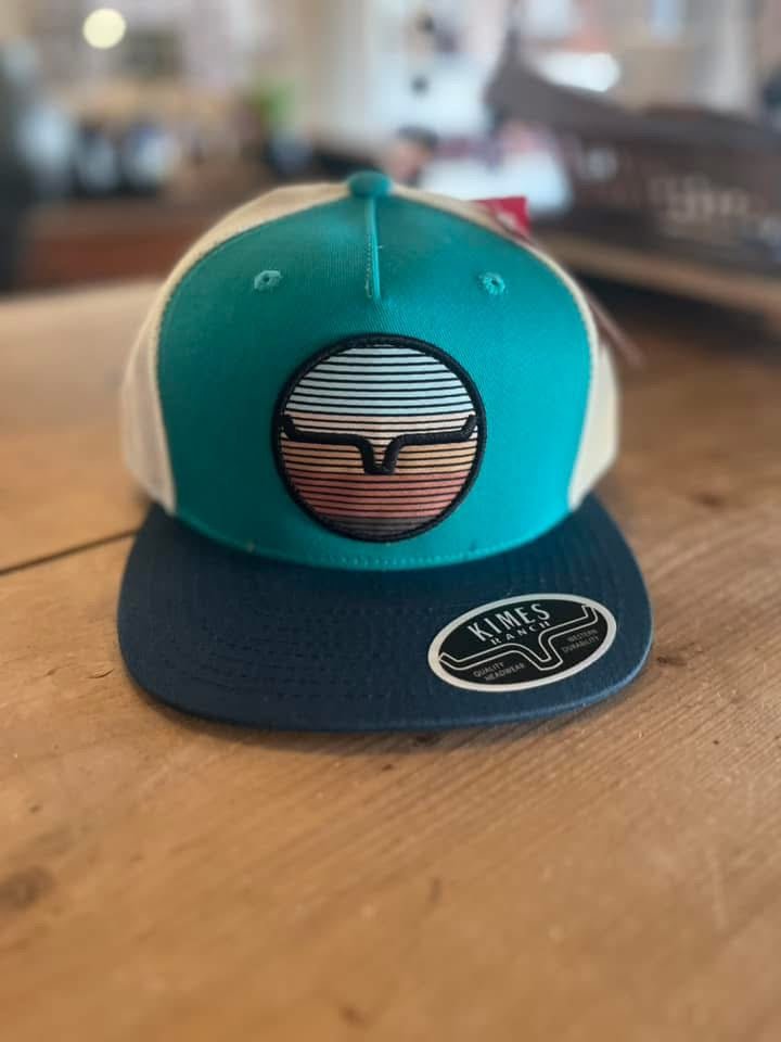 Discover Kimes Ranch The Graduate Trucker Hat - Teal Quality Kimes Ranch Hats located at The Revival.