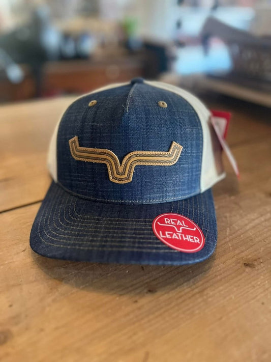 Discover Kimes Ranch Roped LP Trucker Hat - Denim Quality Kimes Ranch Hats located at The Revival.