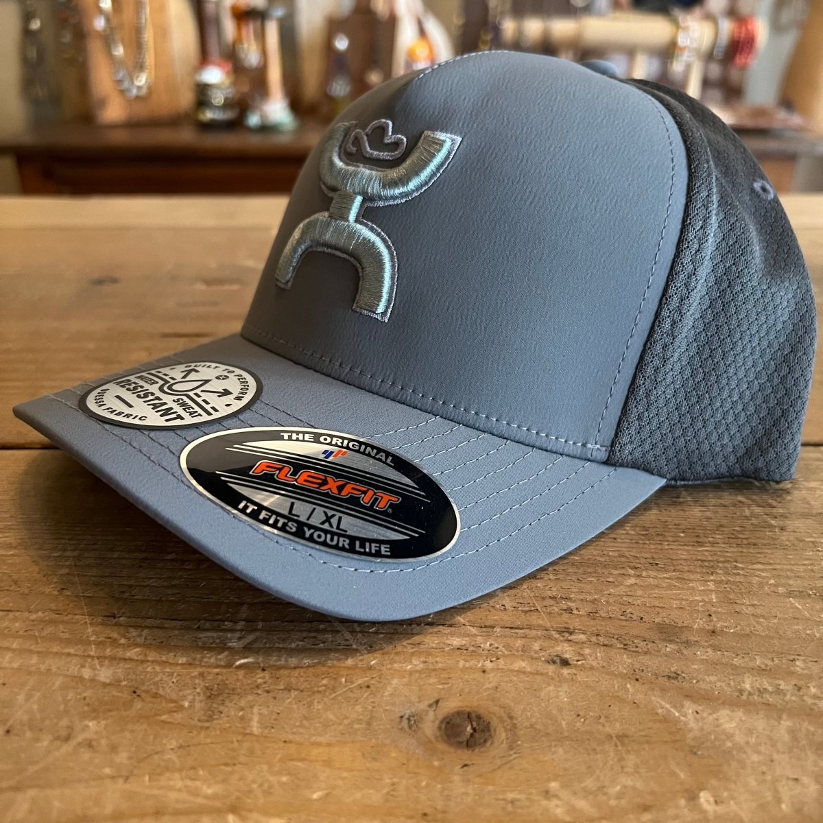 Discover Hooey "Coach" Grey Flexfit Hat - (Green/Silver Logo) Quality Hooey Hats located at The Revival.