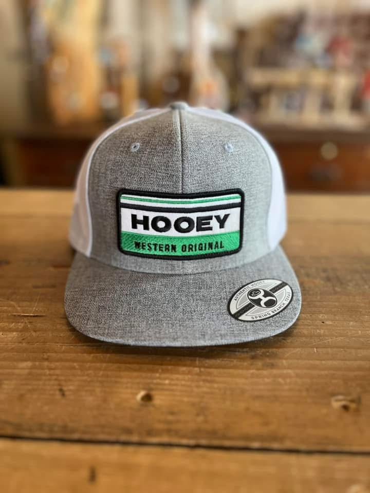 Discover Hooey "Horizon" Hat Grey/White w/Green/White & Black Patch Quality Hooey Hats located at The Revival.