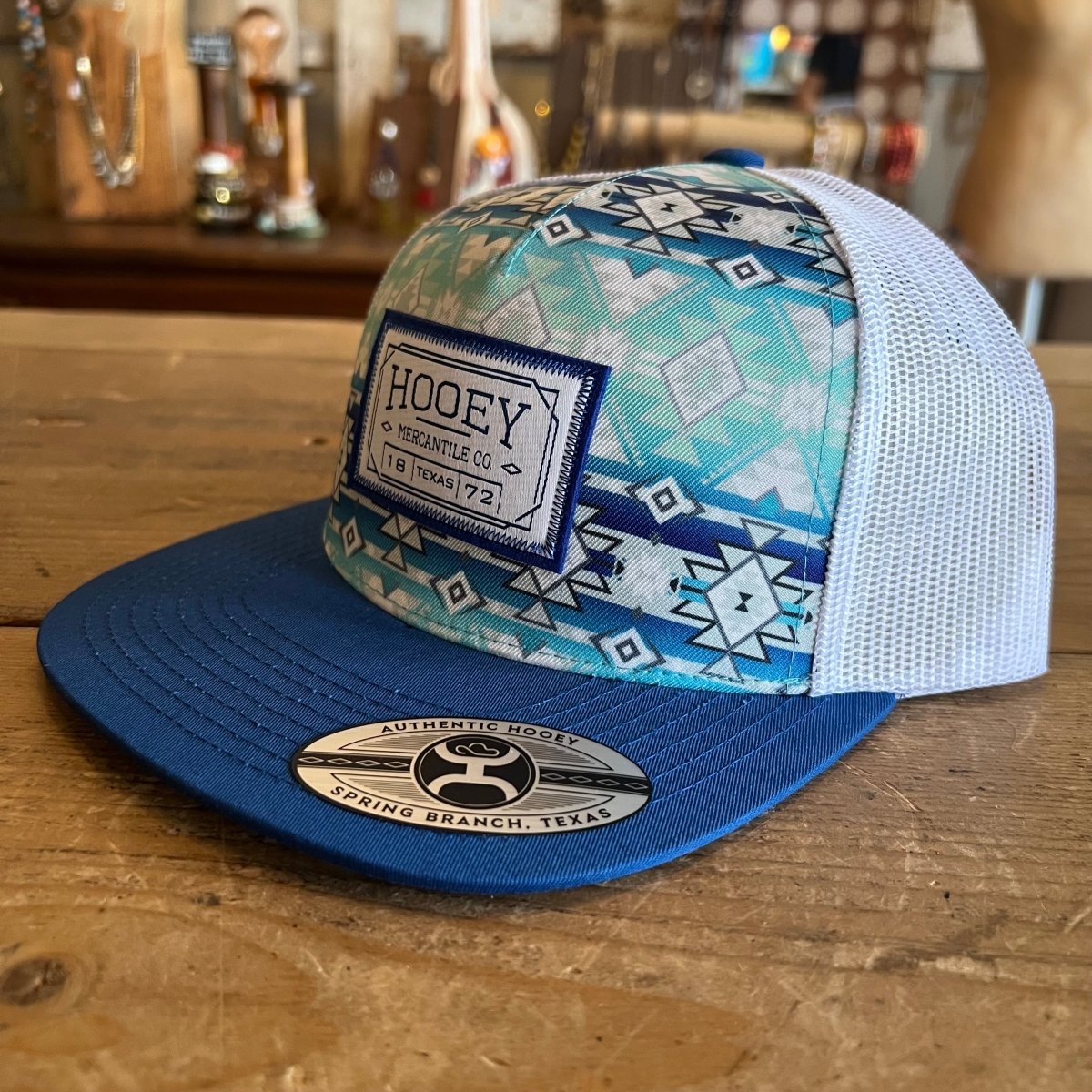 Discover Hooey "Doc" Teal/White w/Aztec Hat Quality Hooey Hats located at The Revival.