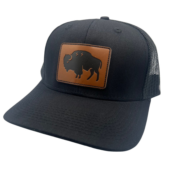 Wild Buffalo Outfitters All Black Curved Bill Trucker Hat - Wild Buffalo Outfitters All Black Curved Bill Trucker Hat