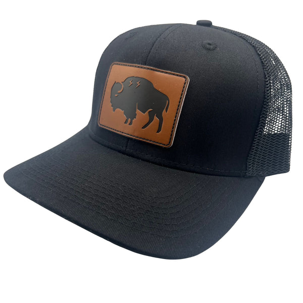 Wild Buffalo Outfitters All Black Curved Bill Trucker Hat - Wild Buffalo Outfitters All Black Curved Bill Trucker Hat