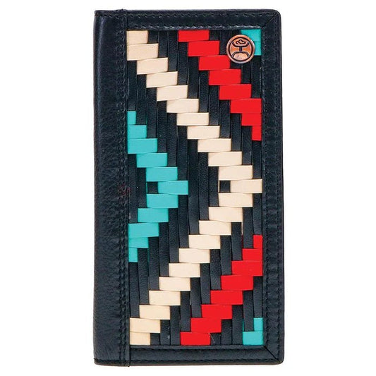 Discover "Black Hawk" Rodeo Hooey Wallet Black/Red Aztec Print Quality Hooey Wallet located at The Revival.