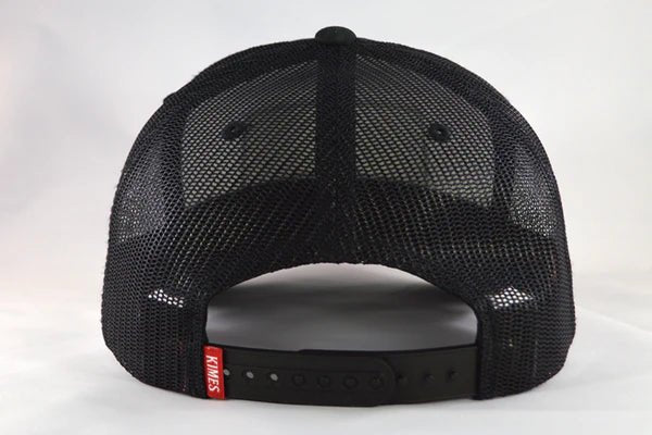 Kimes Ranch All Mesh Black Trucker Hat - Back view of Kimes Ranch All Mesh Black snapback