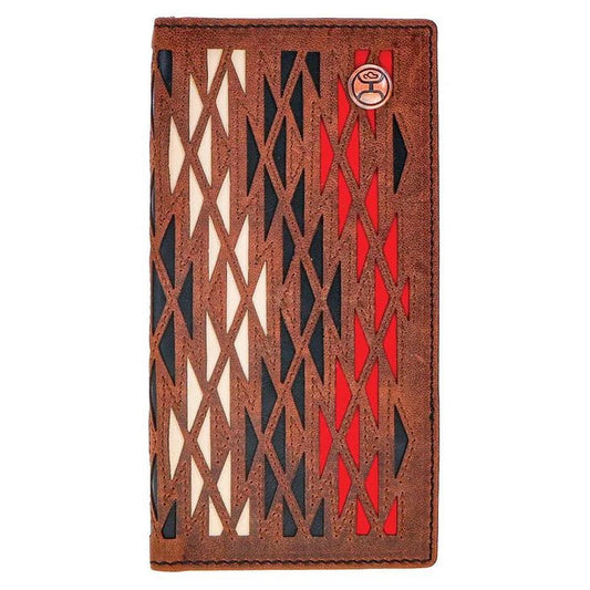 Discover "Chapawee" Rodeo Hooey Wallet Ivory/Red w/Aztec Print Quality Hooey Wallet located at The Revival.