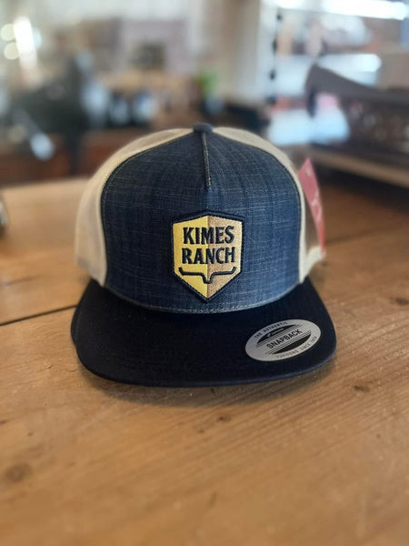 Kimes Ranch Jack Trucker Hat - Denim - Discover Kimes Ranch Jack Trucker Hat - Denim Quality Kimes Ranch Hats located at The Revival.