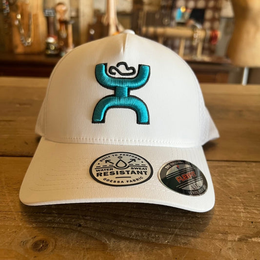 Discover Hooey "Coach" White Hat w/Blue & Charcoal Logo Quality Hooey Hats located at The Revival.