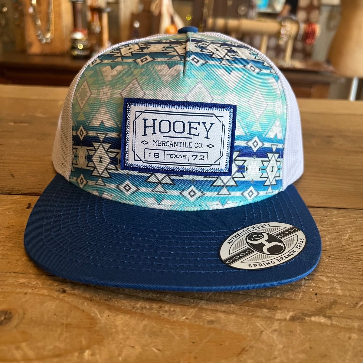Discover Hooey "Doc" Teal/White w/Aztec Hat Quality Hooey Hats located at The Revival.