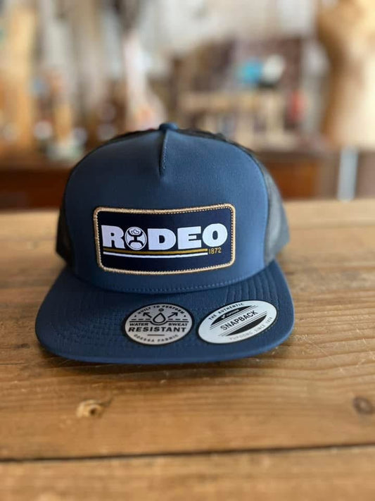 Discover Hooey "Rodeo" Hooey Hat Navy/Black w/Navy/White/Yellow Patch Quality Hooey Hats located at The Revival.