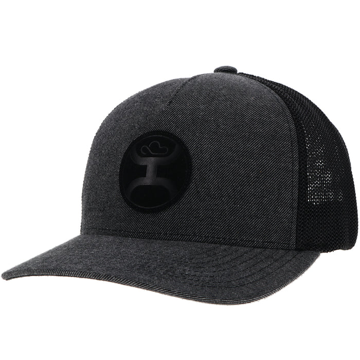 Discover Hooey "Cayman" Flexfit Hat Grey/Back w/Black Circle Patch Quality Hooey Hats located at The Revival.