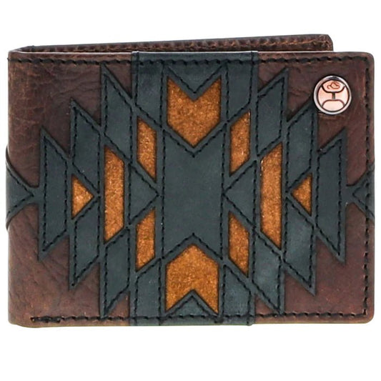 Discover "Kai" Brown/Black & Tan Patchwork Front Pocket Bifold Wallet Quality Hooey Wallet located at The Revival.