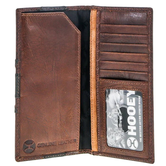 Discover "Kai" Brown/Black & Tan Patchwork Rodeo Hooey Wallet Quality Hooey Wallet located at The Revival.