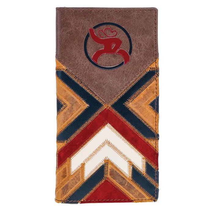 Discover "Kamali" Rodeo Roughy 2.0 Wallet Brown/ Red w/Patchwork Quality Hooey Wallet located at The Revival.