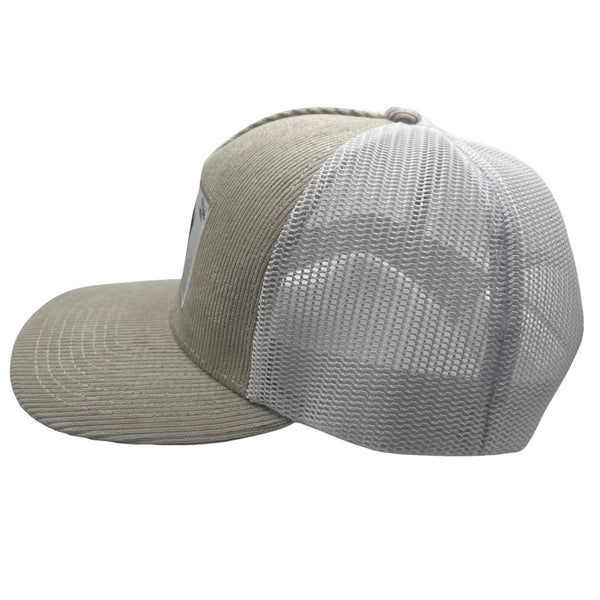Wild Buffalo Outfitters Khaki Corduroy Trucker Hat with Buffalo Patch - Wild Buffalo Outfitters Khaki Corduroy Trucker Hat with Buffalo Patch