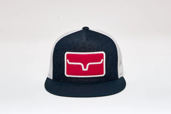 Kimes Ranch Banner Ventilated Denim hat front view