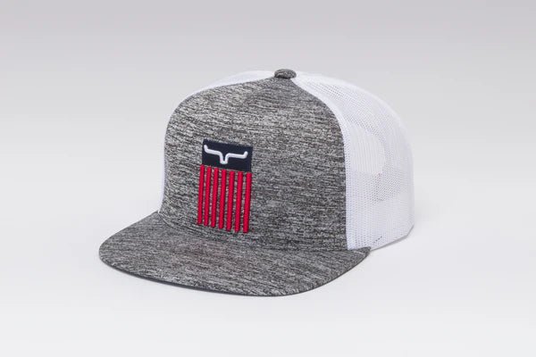 Kimes Ranch Cody Heather Grey Trucker Hat - Kimes Ranch Cody mesh back cowboy hat side profile