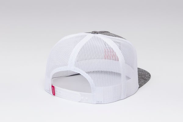 Kimes Ranch Cody Heather Grey Trucker Hat - Back view of Kimes Ranch Cody Heather Grey snapback