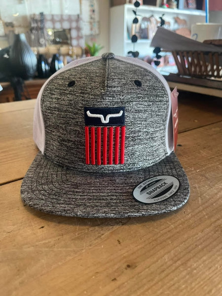 Kimes Ranch Cody Heather Grey Trucker Hat - Authentic picture of Kimes Ranch Cody Trucker Cap in Heather Grey