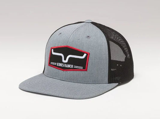 Kimes Ranch Replay Heather Gray Trucker Hat in front view