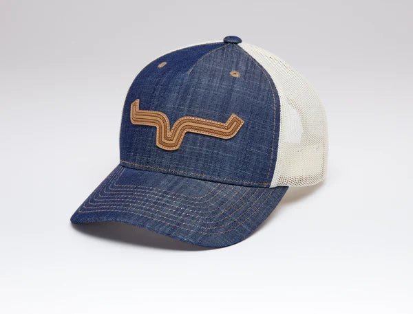 Kimes Ranch Roped LP Trucker Hat - Denim - Discover Kimes Ranch Roped LP Trucker Hat - Denim Quality Kimes Ranch Hats located at The Revival.