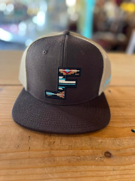 Lane Frost Bronc Western Snapback Hat - Front View of Lane Frost Bronc Brown Western Cap