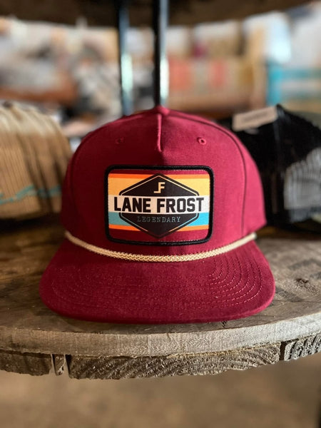 Lane Frost Poncho Maroon Snapback Hat - Lane Frost Poncho Cap Front View