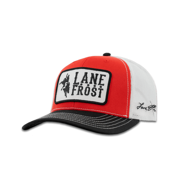 Lane Frost Re-Ride Cap - Side profile of Lane Frost Re-Ride Cap with embroidered Re-Ride patch