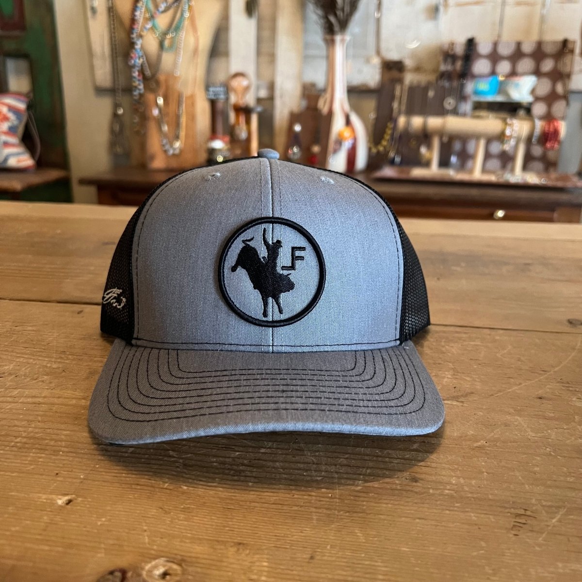 Front View of Lane Frost Iron Cowboy Western Cap