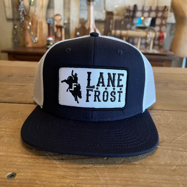 Lane Frost Midnight Bronco Patch Hat - Front View of Lane Frost Midnight Cap