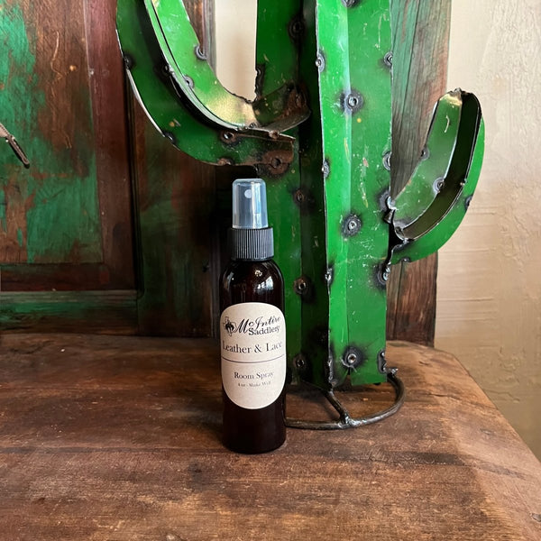 McIntire Saddlery Leather & Lace Scented Room Spray - 4oz - Discover McIntire Saddlery Leather & Lace Scented Room Spray - 4oz Quality Mcintire Saddlery Home Fragrances located at The Revival.