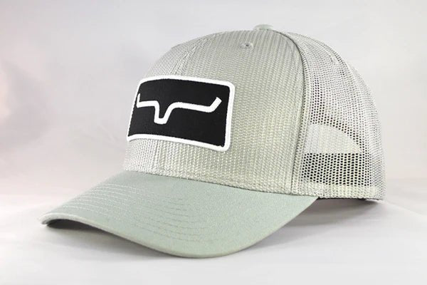 Kimes Ranch All Mesh Silver Trucker Hat - Kimes Ranch all mesh cowboy trucker hat side profile
