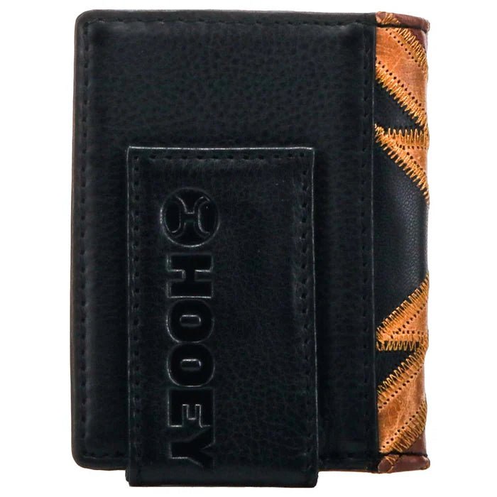 Discover "Montezuma" Hooey Bifold Money Clip Brown/Black w/ Patchwork Quality Hooey Wallet located at The Revival.