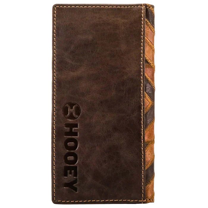 Discover "Montezuma" Rodeo Hooey Wallet Brown/Turquoise w/ Patchwork Quality Hooey Wallet located at The Revival.