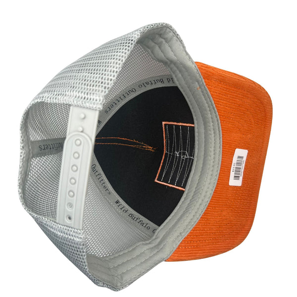 Wild Buffalo Outfitters Orange Corduroy Buffalo Trucker Hat - Wild Buffalo Outfitters Orange Corduroy Buffalo Trucker Hat