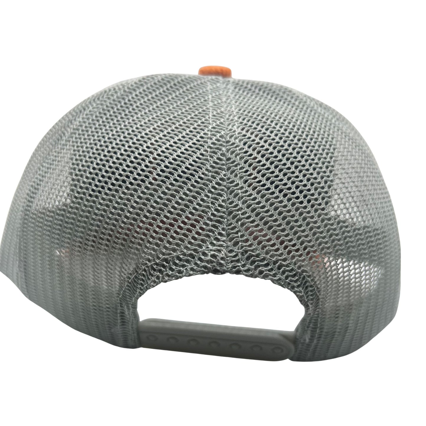Back Mesh View of Wild Buffalo Outfitter Orange Corduroy Trucker Hat with Buffalo Patch