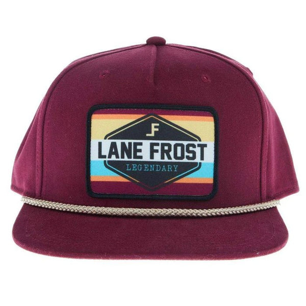Lane Frost Poncho Maroon Snapback Hat - Stock Front View of Lane Frost Poncho Hat