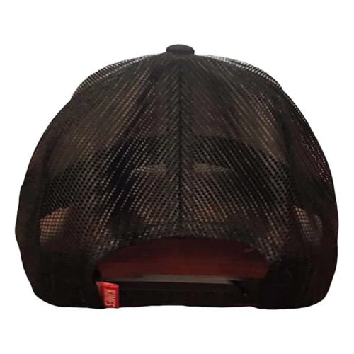 Back view of Kimes Ranch Semana trucker cap with adjustable snapback