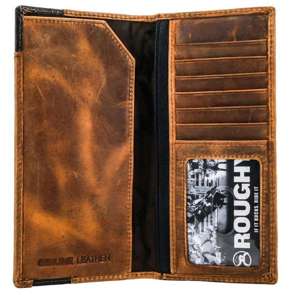 Shiloh Rodeo Roughy Wallet Brown/Black w/Diamond Patchwork - Discover Shiloh Rodeo Roughy Wallet Brown/Black w/Diamond Patchwork Quality Hooey Wallet located at The Revival.