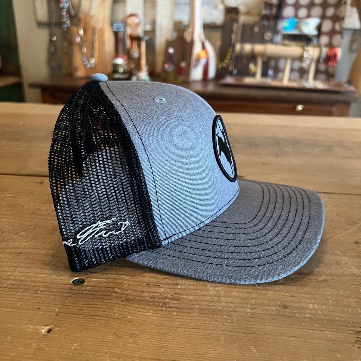 Side View of Lane Frost Iron Cowboy Western Cap