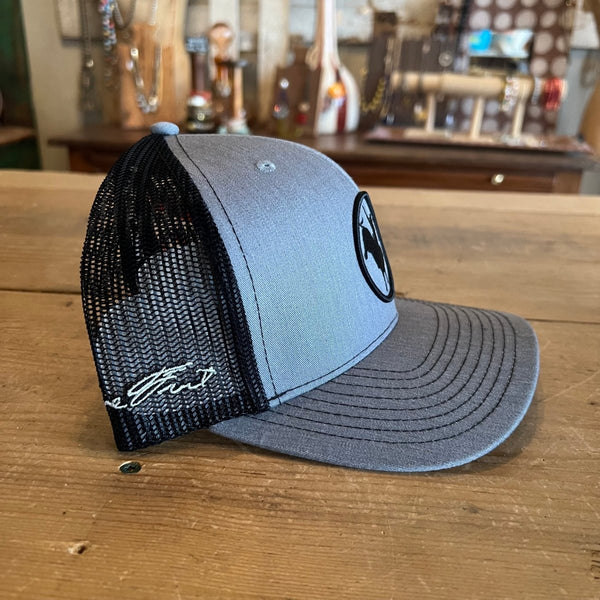 Lane Frost Iron Cowboy Trucker Hat - Side View of Lane Frost Iron Cowboy Western Cap