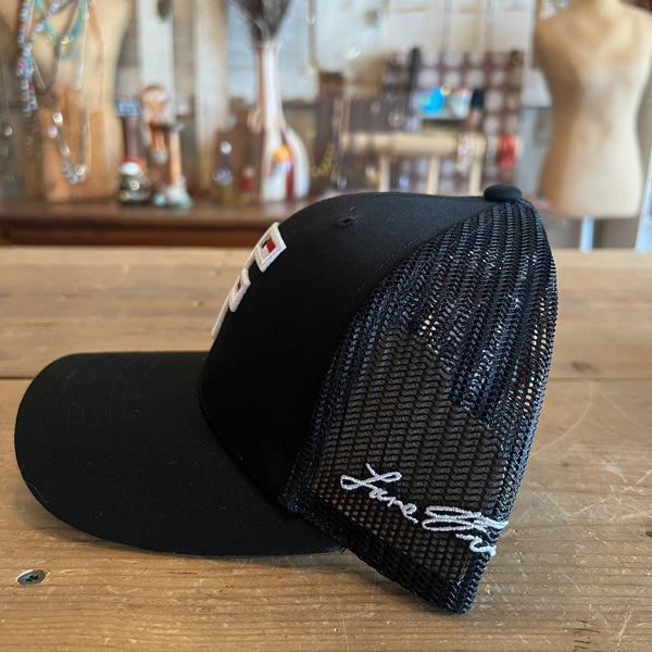Lane Frost Patriot II Curved Hat - Side profile of Lane Frost Patriot II curved brim cap