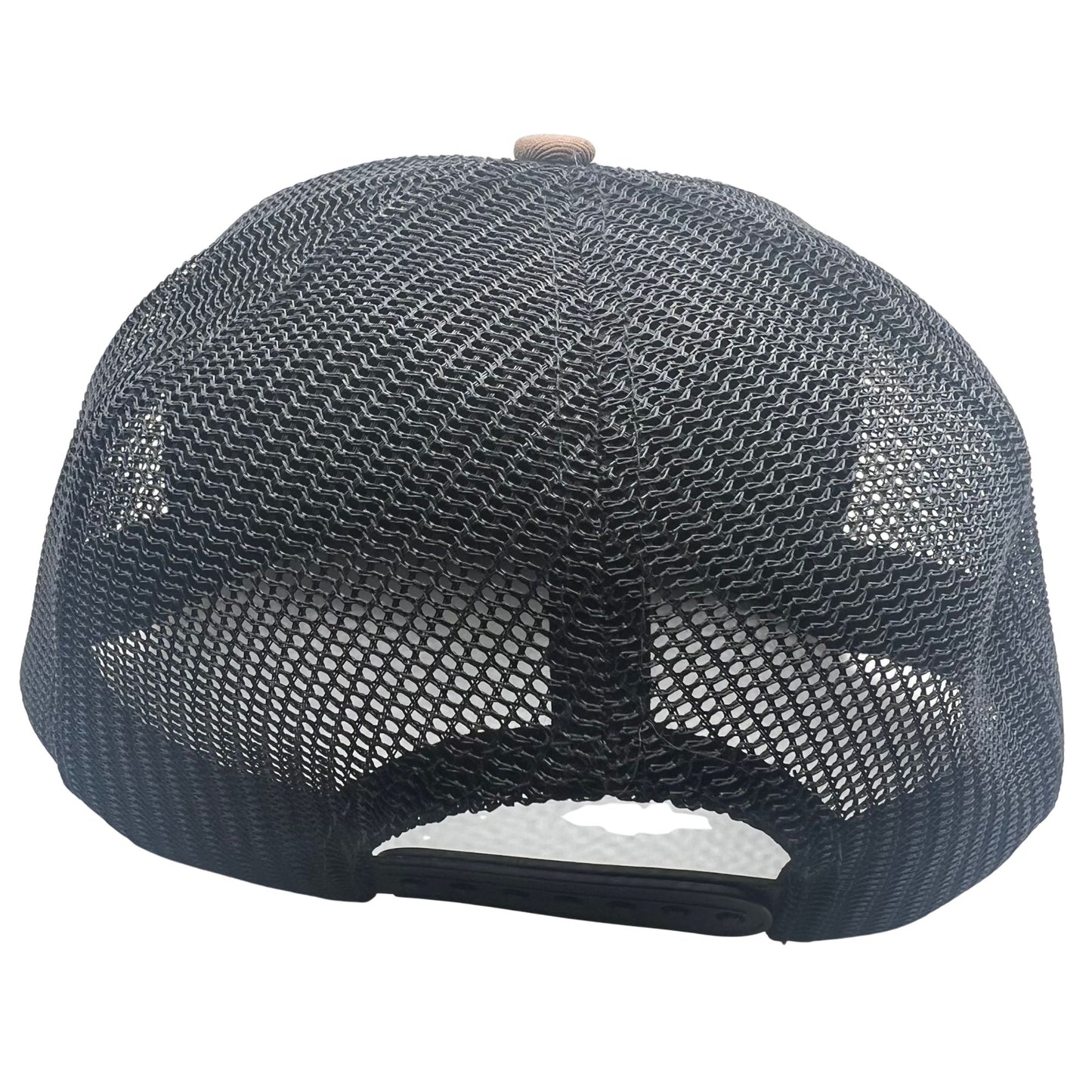 Wild Buffalo Outfitters Tan & Black Flat Bill Snapback Hat with Leather Patch