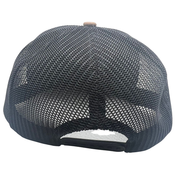 Wild Buffalo Outfitters Tan & Black Flat Bill Snapback Hat with Leather Patch - Wild Buffalo Outfitters Tan & Black Flat Bill Snapback Hat with Leather Patch